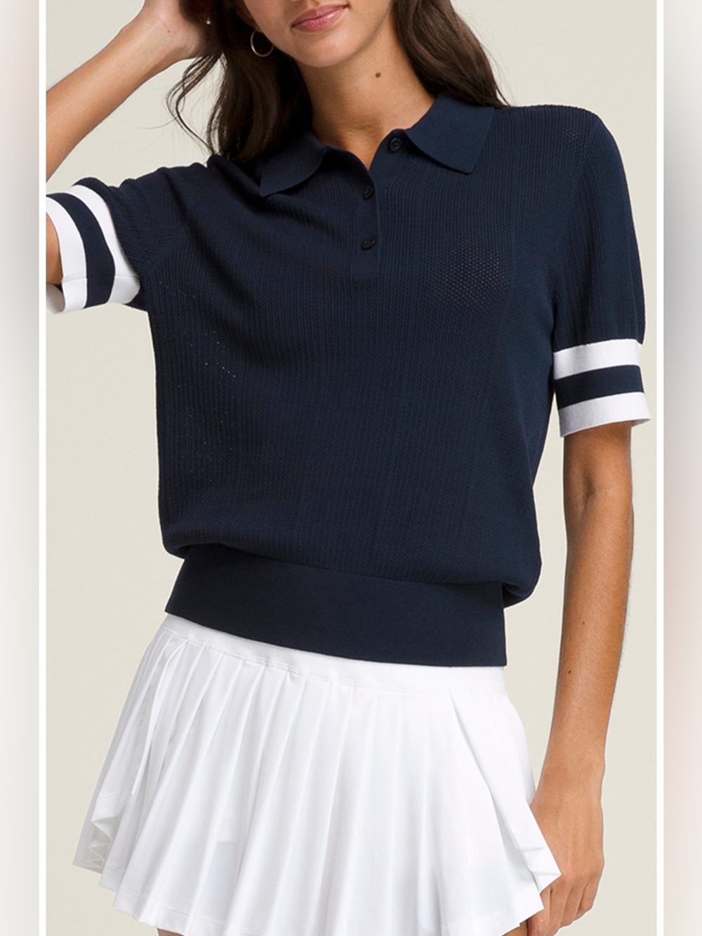 Wilson Essex Mesh Stitch Polo Sweater size S